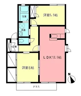 クレールB【1階】の間取り