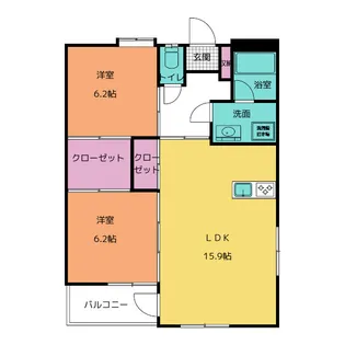 カーサ デッラ ルーチェ【3階】の間取り