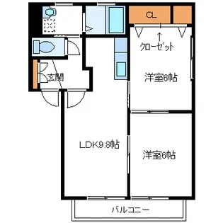 インターヴィレッジB【1階】の間取り