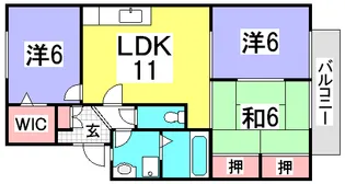 ハイカムール西【2階】の間取り