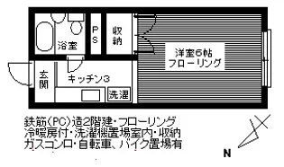 コーポ二葉2号B【2階】の間取り