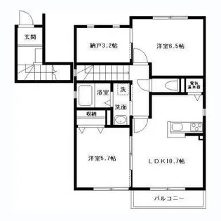 シャルマン D棟【2階】の間取り