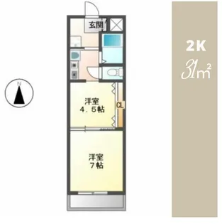 宇多津町人気オススメ賃貸マンション【4階】の間取り
