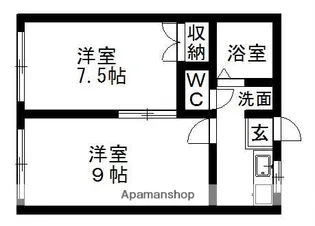 サンハイツナカ【1階】の間取り