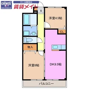 2DKの間取り画像