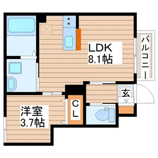 ビアンカーラB【1階】の間取り