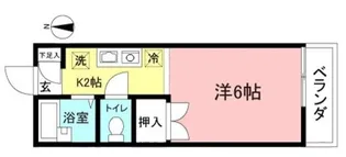 第6シルク荘B【2階】の間取り