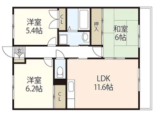 アブニール矢野【4階】の間取り
