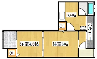 ハイツ平野駅前【3階】の間取り