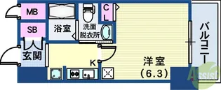 エステムプラザ神戸三宮ルクシア【4階】の間取り