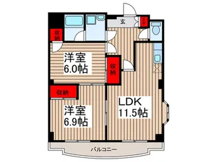 コンフォート川越富士見町【2階】の間取り