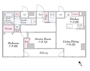 2LDKの間取り画像