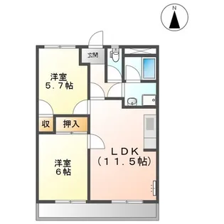 グリーンハイツ横川【1階】の間取り