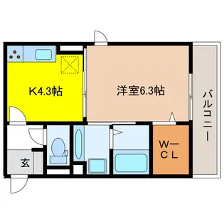 岐阜県岐阜市高岩町【アパート】の間取り
