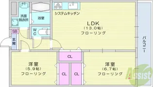 ルノアール【1階】の間取り