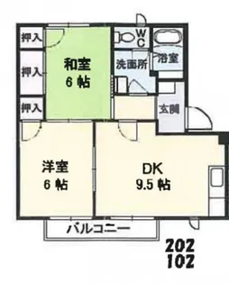 フレグランス川本B棟【1階】の間取り