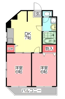 2DKの間取り画像