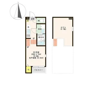 ホロニナテラス【2階】の間取り