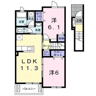 茨城県笠間市美原1【アパート】の間取り