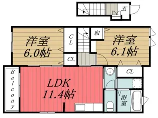 千葉県市原市うるいど南3【アパート】の間取り