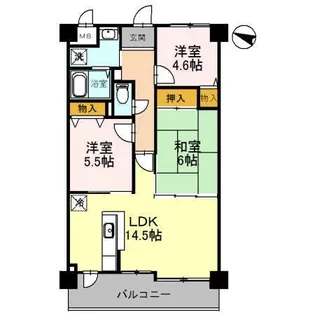 フローラ南館【4階】の間取り