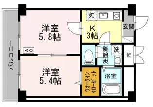 クレール久保【4階】の間取り