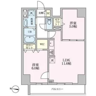 アーバンパーク扇大橋【11階】の間取り