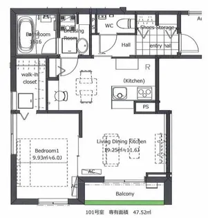 Casa Accogliente【1階】の間取り
