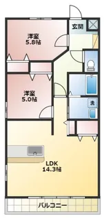 つつみタウンII【1階】の間取り