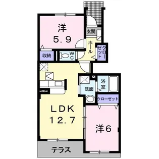 大阪府泉南郡田尻町吉見【アパート】の間取り