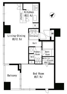 パークルージュ赤坂檜町【11階】の間取り