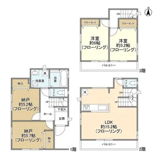 東京都足立区青井6【一戸建】の間取り