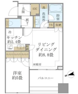 白金ザ・スカイ West【6階】の間取り