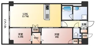 トリニティ豊中本町【2階】の間取り