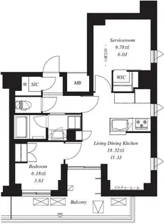 フレンシア青葉台【6階】の間取り