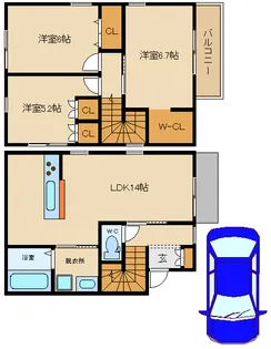 大阪府松原市小川4【一戸建】の間取り