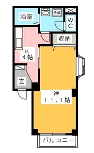 ボヌール栄【1階】の間取り