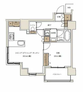 キュロコ日本橋【3階】の間取り