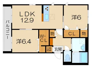 ベルジュ サンク【1階】の間取り