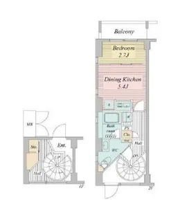 プライムアーバン目黒三田の間取り