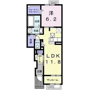 アッシュ ヒル III【1階】の間取り