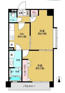 エクセルシオール新宿西戸山【4階】の間取り