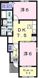 エレガント ヴェルスIII A【1階】の間取り