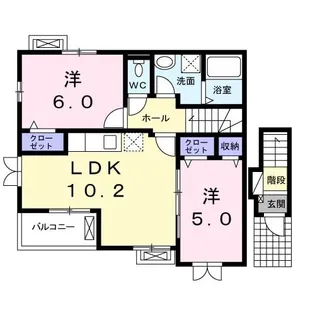 クレストールローゼII【2階】の間取り