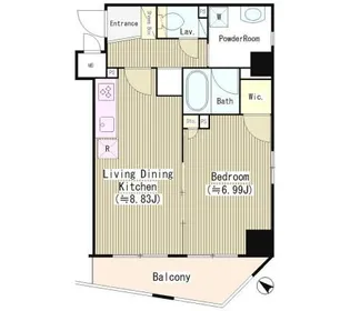 アクアアンビシャス八丁堀【10階】の間取り