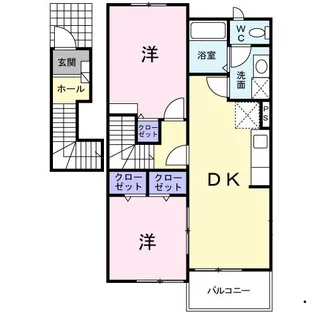 サンブリーズB【2階】の間取り