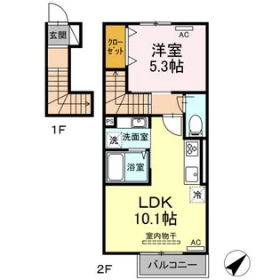 ガーデンリバーハイツ御領【2階】の間取り