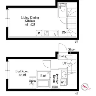 オプション坂下【4階】の間取り