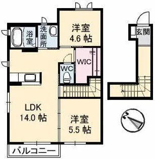 グリーンヴィレッジ D棟【2階】の間取り