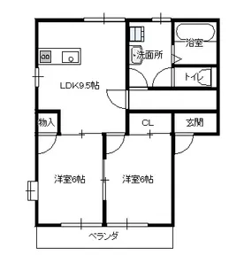 ツインハイツA【2階】の間取り